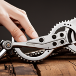 An image capturing the step-by-step process of breaking a bicycle chain: a sturdy pair of chain pliers gripping the link, applying pressure to separate it, revealing the two broken ends