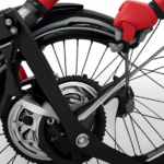 An image showcasing a step-by-step guide on changing the rear tire of an electric bike