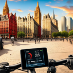 An image showcasing a close-up of a Bosch electric bike display with clear instructions on changing the time