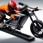 How To Cold Start A 4 Stroke Dirt Bike With Electric Starter An image showcasing a rider straddling a 4-stroke dirt bike, gripping the handlebars tightly, as they press the electric starter button