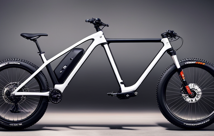 An image showcasing a rugged mountain bike with a sleek electric motor seamlessly integrated into the frame