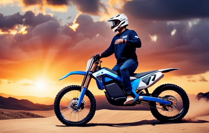 An image showcasing the step-by-step transformation of an electric dirt bike into a fully-fledged gasoline-powered machine