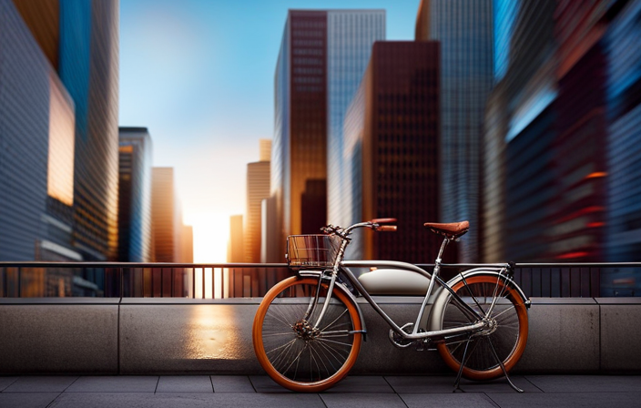 An image that showcases a step-by-step transformation of an old, rusty bicycle into a sleek electric bike