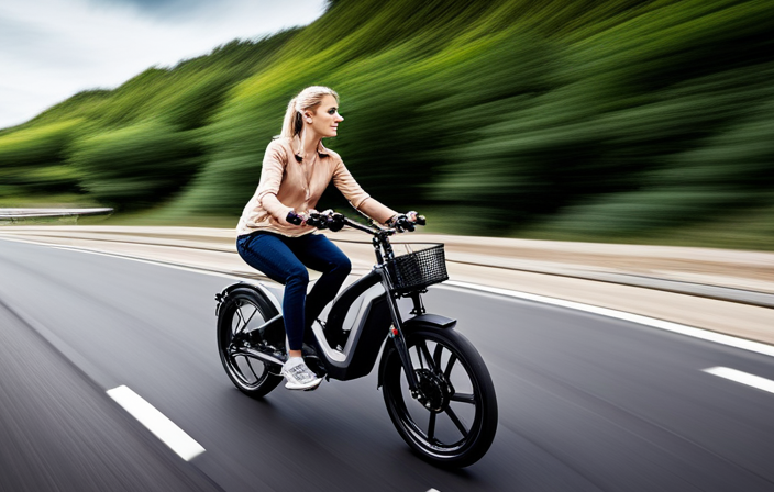 An image showcasing a person meticulously removing the speed limit chip from an electric bike's control panel, revealing a surge of untapped power