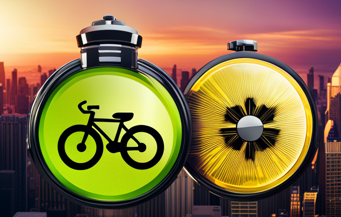 An image showcasing a smartphone screen displaying a vibrant lime green app icon with a distinct electric bike symbol