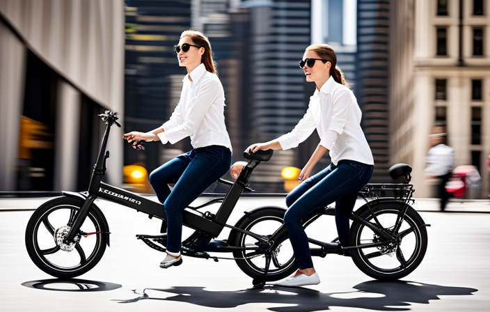 An image that showcases the step-by-step process of effortlessly folding a Swagcycle E-Bike – from collapsing the frame, flipping the pedals, adjusting the handlebars, to neatly tucking away the compact design