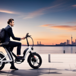 An image capturing the step-by-step process of folding an electric bike: a cyclist effortlessly unlatching the secure frame, neatly folding the handlebars, and compactly tucking away the wheels, showcasing the bike's convenient portability