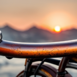An image showcasing a pair of bicycle handlebars covered in rust