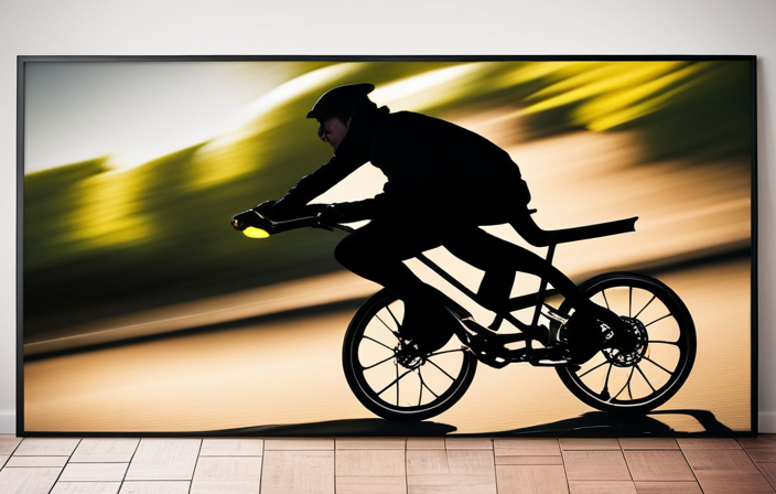 An image capturing the sleek silhouette of an electric bike gliding effortlessly along a scenic road