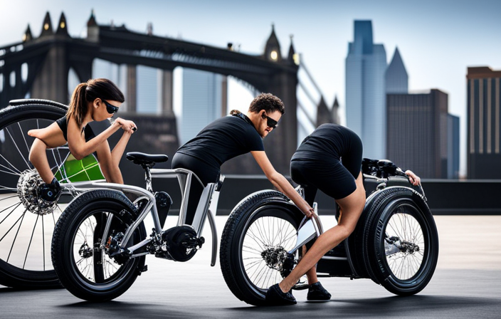 An image showcasing the step-by-step installation process of our Electric Bike Conversion Dahon