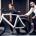 An image showcasing a person securing their electric bike with a sturdy U-lock, highlighting the intricate mechanism as it wraps around the frame and immovable object, ensuring maximum security and peace of mind