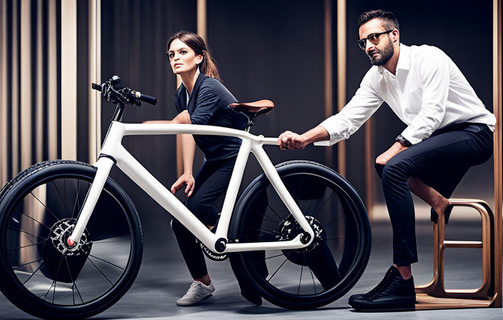 An image showcasing a person securing their electric bike with a sturdy U-lock, highlighting the intricate mechanism as it wraps around the frame and immovable object, ensuring maximum security and peace of mind