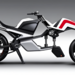 An image showcasing a step-by-step transformation of an electric pocket bike into a gas-powered one