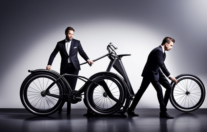 An image featuring a step-by-step guide on transforming a regular bicycle into an electric one