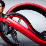 An image showcasing the step-by-step process of painting electric bike tires red