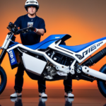 An image showcasing a pair of skilled hands holding a wrench, disassembling a Razor Electric Dirt Bike