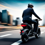 An image of a person seated on an electric bike, focused on their hands adjusting the digital speedometer settings