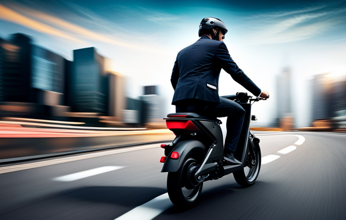 An image of a person seated on an electric bike, focused on their hands adjusting the digital speedometer settings