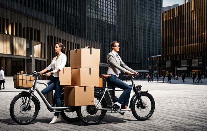 An image showcasing a secure, global shipping process for electric bikes