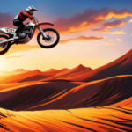 An image capturing the process of starting an electric dirt bike: A rider in gear, gripping the handlebars, pressing the ignition button, as the bike's powerful electric motor hums to life, emitting a vibrant glow