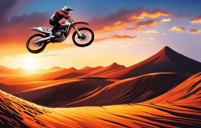 An image capturing the process of starting an electric dirt bike: A rider in gear, gripping the handlebars, pressing the ignition button, as the bike's powerful electric motor hums to life, emitting a vibrant glow