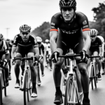 An image capturing a person on an electric bike, gliding effortlessly past a group of cyclists straining with sweat-soaked jerseys, their determined expressions contrasting with the serene satisfaction on the e-biker's face
