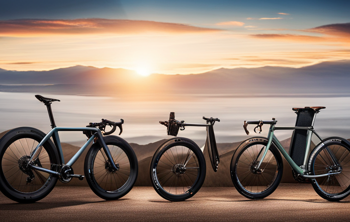 An image showcasing a road bike metamorphosing into a gravel bike: Watch as sleek, narrow tires transform into chunky, knobby ones; drop handlebars morph into wider, flared ones; and a sleek frame evolves into a rugged, adventure-ready machine