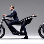 An image showcasing a person effortlessly gliding on a bike with a sleek, integrated electric motor