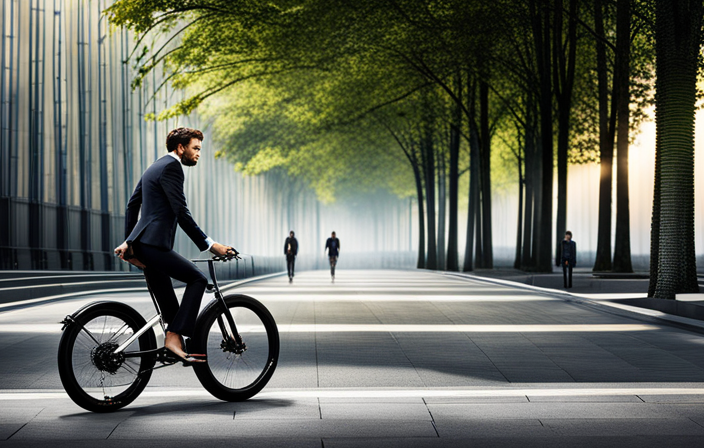 An image of a person effortlessly cruising on their bike, with a sleek battery pack seamlessly integrated into the frame