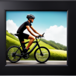 An image showcasing a cyclist effortlessly ascending a steep hill on an electric bike, surrounded by lush greenery