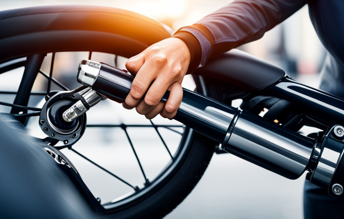 An image showcasing a close-up of hands gripping a car starter firmly, as it connects to the electric bike's battery, with sparks flying, highlighting the step-by-step process of using a car starter for an electric bike