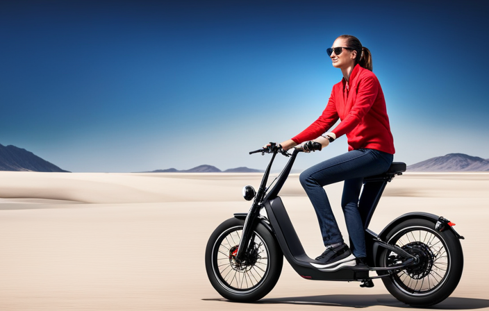 An image showcasing a person effortlessly cruising along a scenic coastal road on a sleek Jetson Electric Bike