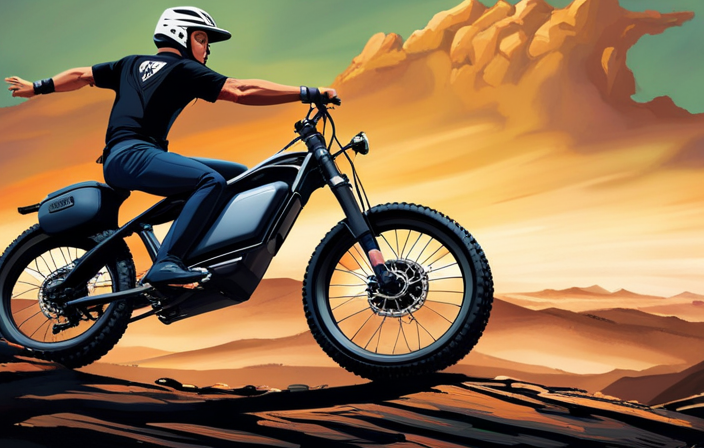 An image capturing an electric bike conquering a rugged off-road hill