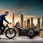 An image featuring a frustrated individual searching through drawers, shelves, and bags for a charger, with a disassembled Currie Electric Bike and its batteries scattered around, emphasizing the difficulty of finding a solution