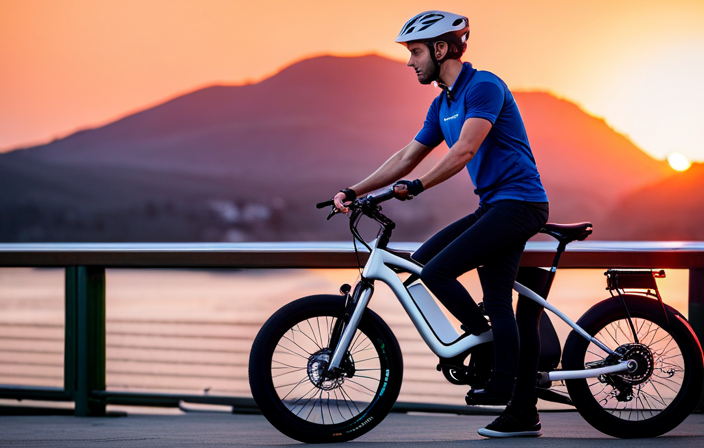 An image showcasing a person using a smartphone to search for the manufacturing year of an Izip Electric Bike