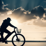 An image showcasing a person riding an electric bike, surrounded by various IRS tax forms such as 1040, 8862, and 8936