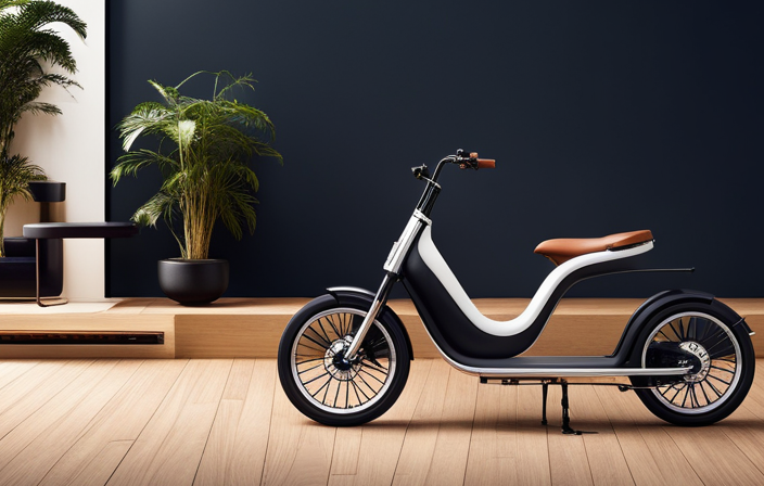 An image showcasing a sleek and stylish electric bike resembling a scooter