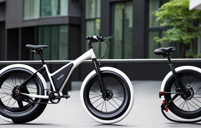 An image showcasing a sleek, modern electric bicycle fitted with the Voilamart 26' Rear Wheel Electric Bicycle Conversion Kit