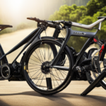 An image showcasing a close-up of a gravel bike's brake system, highlighting the robust disc brakes with heat-dissipating rotors and powerful calipers