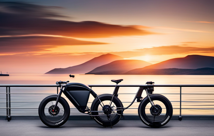 An image showcasing a sleek electric bike, highlighting its essential components such as a lithium-ion battery, hub motor, disc brakes, derailleur, throttle, LCD display, and a sturdy frame, conveying the complete assembly process