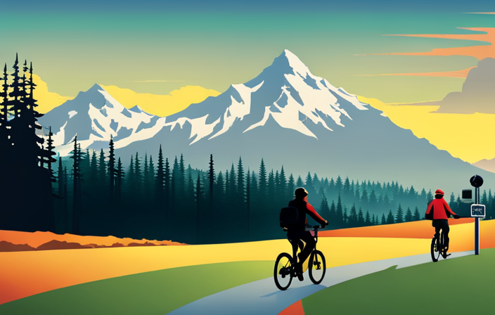 An image featuring a rider atop a 1000-watt electric bike, effortlessly cruising along a picturesque trail in Washington State