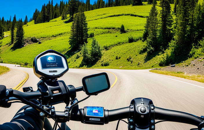 An image highlighting a rider cruising along a picturesque trail in Washington State, showcasing the mandatory essentials for riding a 1000-watt electric bike: a helmet, a Washington State license plate, and an insurance sticker