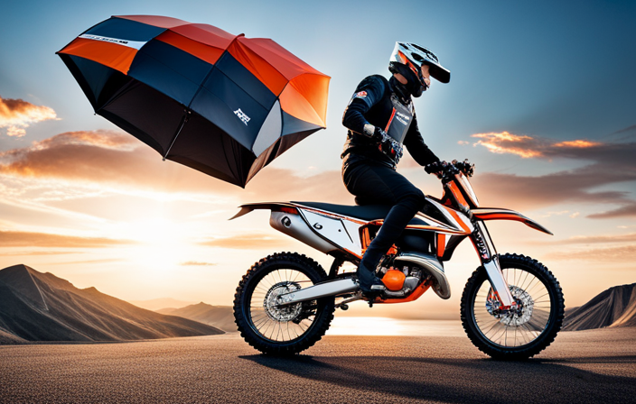An image capturing a close-up of a shiny, rechargeable lithium-ion battery pack specifically designed for KTM electric dirt bikes