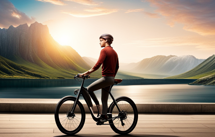 An image showcasing a cyclist effortlessly gliding up a steep hill on an electric bike, with the pedal assist feature clearly visible