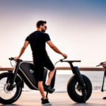 An image showcasing a sleek, modern electric bike with a matte black frame, integrated battery, and cutting-edge LCD display on the handlebars, embodying the innovation and style of the electric bikes Revel is using