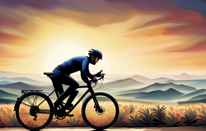 An image that depicts an exhausted rider pushing their electric bike uphill, under a scorching sun, with sweat dripping down their face