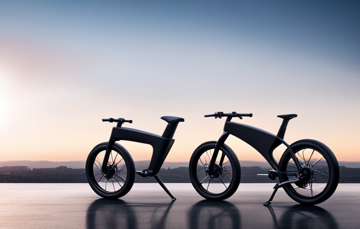 An image that showcases a sleek, modern electric bike with a small motor attached to the rear wheel