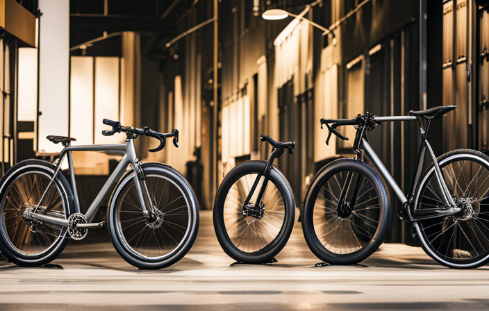 An image showcasing two bicycles side by side, one with a sleek frame, wide tires, drop handlebars, and a rugged appearance, representing a gravel bike