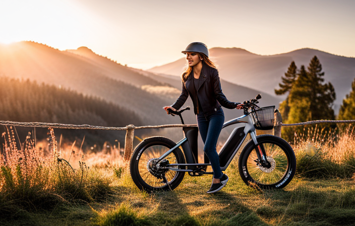 An image showcasing a sleek electric bike with a hidden Hall sensor, capturing the moment when a rider effortlessly glides through a lush forest trail, with the sensor transmitting data to enhance the biking experience