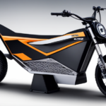 An image showcasing the sleek, futuristic design of the MX400 electric dirt bike as it effortlessly glides over a rugged terrain